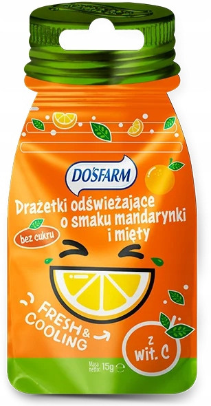 Cukierki drażetki odświeżające mięta i mandarynka Dosfarm 15g