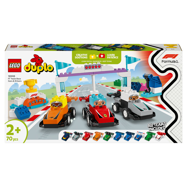 LEGO DUPLO Bolidy i Kierowcy F1 10445 Zestaw Wyścigowy dla Maluchów