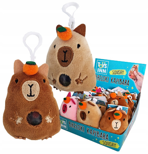 STNUX Brelok Kapibara Squishy Antystresowy z Kuleczkami