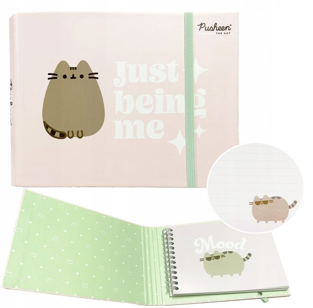 Pamiętnik Notes Z Gumką PUSHEEN Kot Kotek Na Gumkę A5 64k Majewski 61853