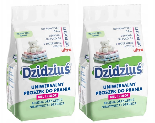 2x DZIDZIUŚ Proszek Do Prania HIPOALERGICZNY Uniwersalny Dla Dzieci 1,5kg