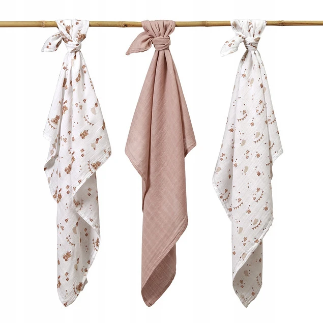 Babyono Pielucha bambusowa 70x70 3-pak brąz - obraz 4