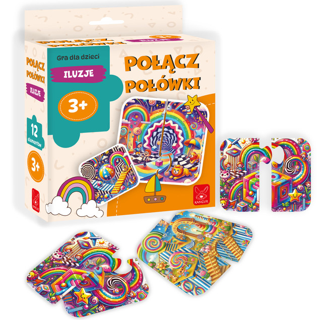 Puzzle Kangur Połącz Połówki Obserwacyjne 12 elementów 3+ M