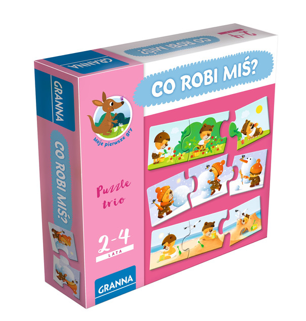 Co Robi Miś? Puzzle Edukacyjne Dla Dzieci 2+ Granna 03529
