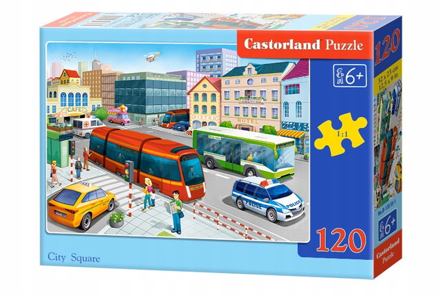 Puzzle 120 Układanka Auta MIASTO Autobus Policja Taxi 6+ Castorland