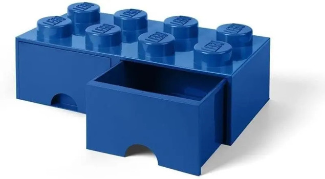 LEGO Pojemnik z Szufladami Klocek 2x4 Niebieski Organizer
