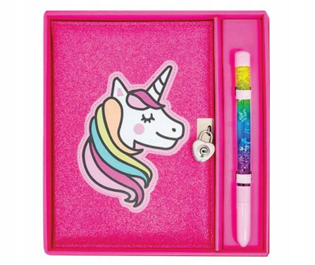 Pamiętnik Brokatowy Jednorożec Różowy Z Długopisem 3+ Stnux