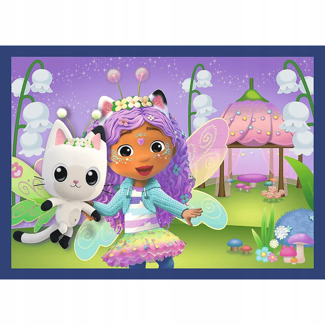 Trefl Puzzle Koci Domek Gabby 4x88 el. Kocie Harce + Plakat Kolekcjonerski