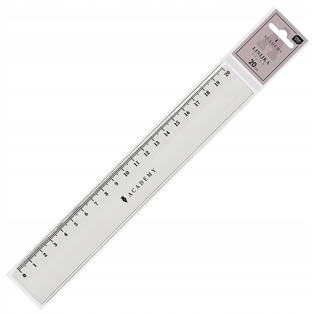 Linijka Plastikowa 20cm Transparentna Academy Interdruk