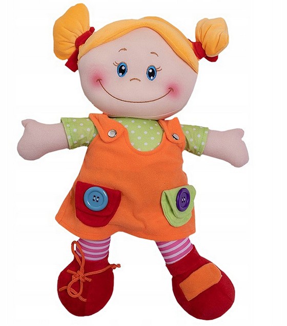 Lalka Szmacianka Askato 46 cm Edukacyjna Przytulanka Nauka Zapinania