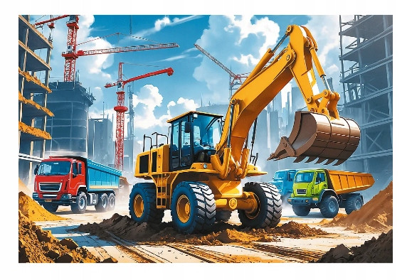 Trefl 17406 Puzzle 60 Koparka na budowie