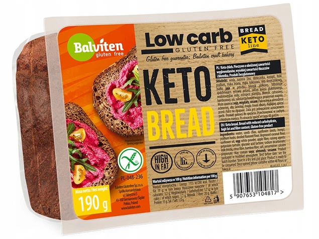 Chleb Balviten keto bread bezglutenowy 190 g opakowanie