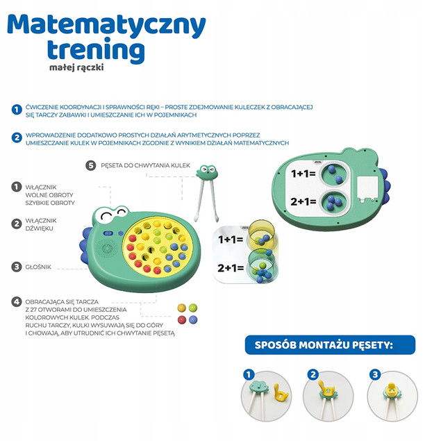 Askato Gra Zręcznościowa Matematyczny Trening Małej Rączki Dinozaur