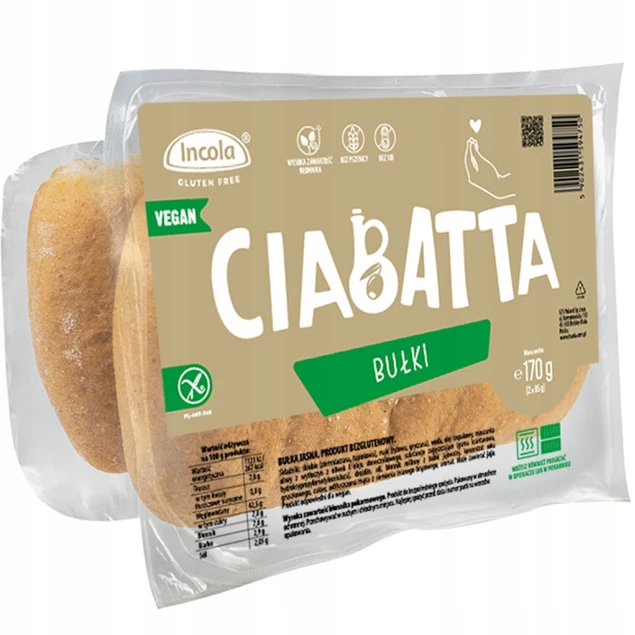 Incola Bezglutenowa bułka Ciabatta 170g