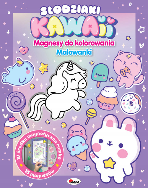 Słodziaki Kawaii Magnesy do kolorowania Elżbieta Korolkiewicz
