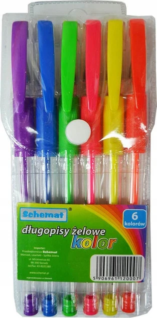 Długopis zestaw wielokolorowy Schemat