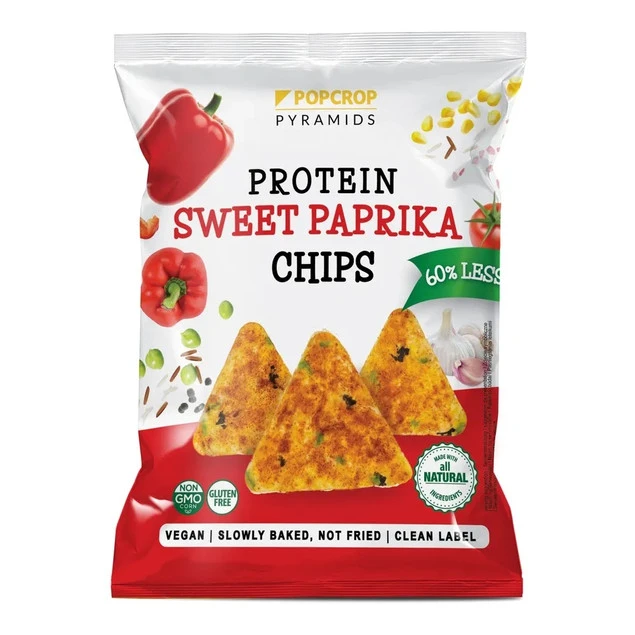 POPCROP Piramidki Chipsy Proteinowe Słodka Papryka 60g 2