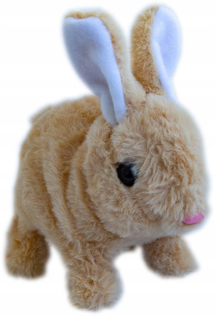 Askato Maskotka Interaktywna Króliczek Pluszowy Ruchomy Brązowy 18 cm
