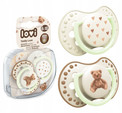 Smoczek Silikonowy Dynamiczny LOVI 6-18m + 2 szt. MIŚ Teddy Świecący