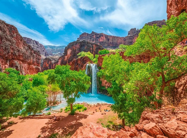Puzzle 2000 Wodospady Havasu, Arizona, USA – Malowniczy Krajobraz