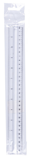 Linijka 30 cm z uchwytem Donau Transparentna