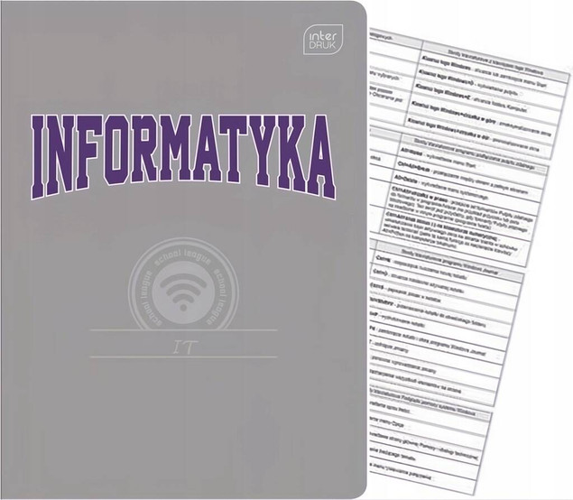 Zeszyt tematyczny INFORMATYKA A5 w kratkę 60 kartek INTERDRUK ze ściągą