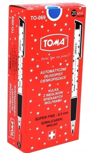 Długopis automatyczny Toma niebieski Superfine 0.5 mm