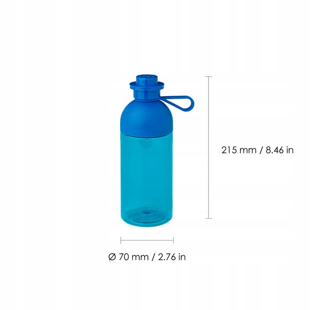 Bidon LEGO Butelka na Wodę Przezroczysta 500 ml Niebieska