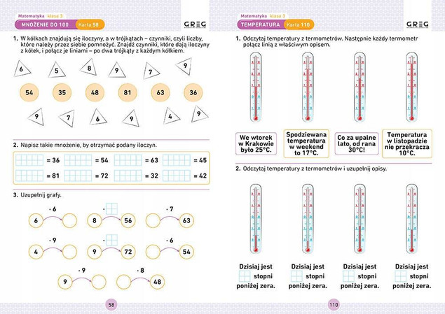 Matematyka. Karty pracy w szkole i w domu. Klasa 3