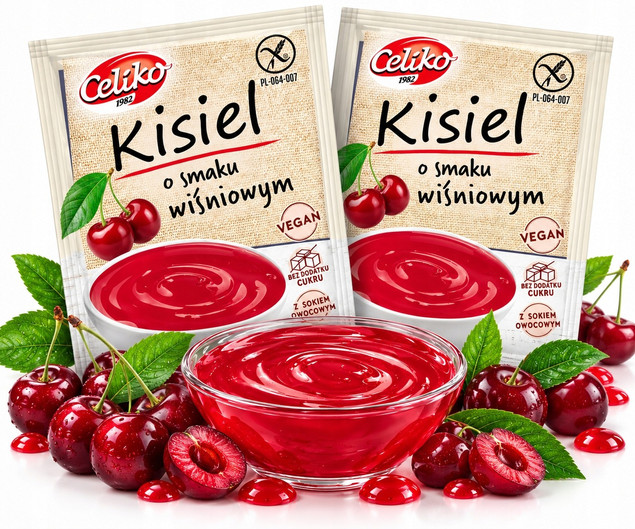 Kisiel Wiśniowy Bez Cukru Bezglutenowy CELIKO 40g x2