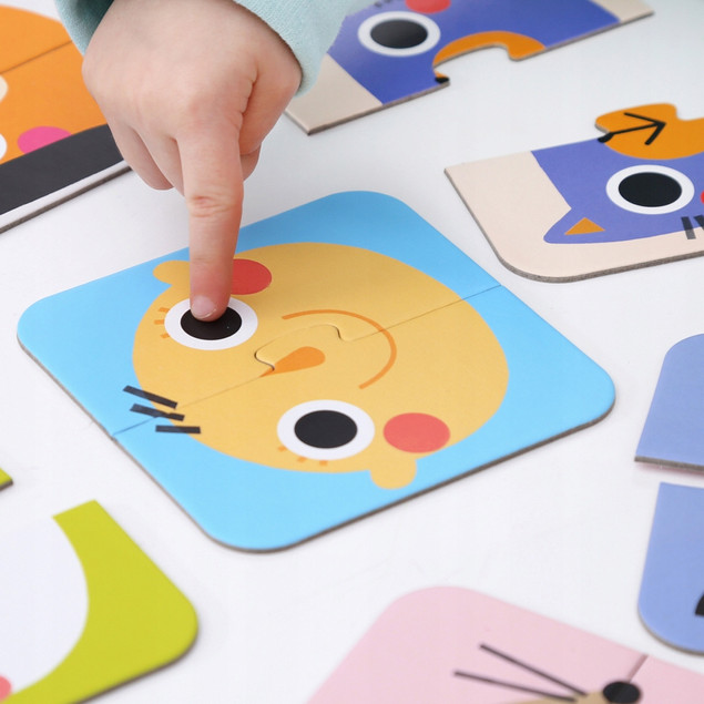 Puzzle Układam Połówki Buzie Układanka Edukacyjna 16el. 15M+ CzuCzu