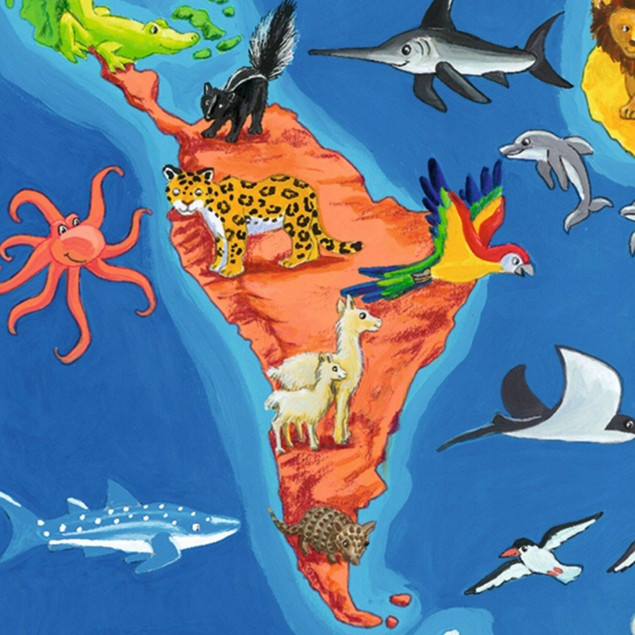 Puzzle Ravensburger 30 elementów Mapa Świata Zwierząt