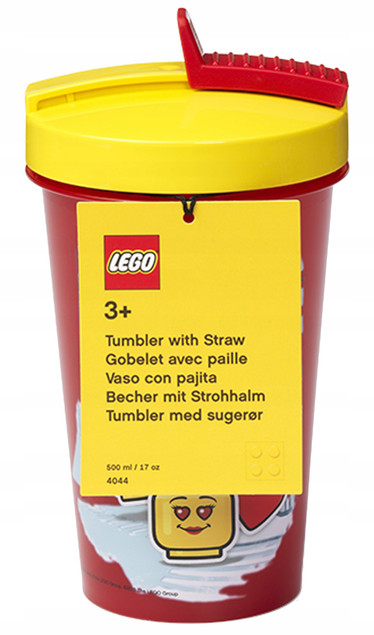 Bidon LEGO City 500 ml Czerwony z Chowaną Słomką – Bez BPA