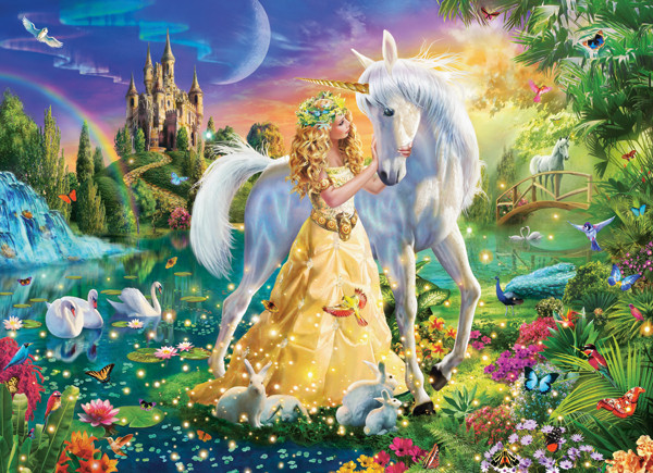 Puzzle 200 Układanka Koń KSIĘŻNICZKA Kwiaty Zwierzęta Zamek 7+ Castorland