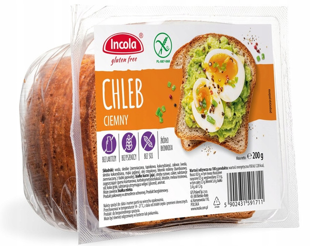 Incola Chleb ciemny bezglutenowy 200g