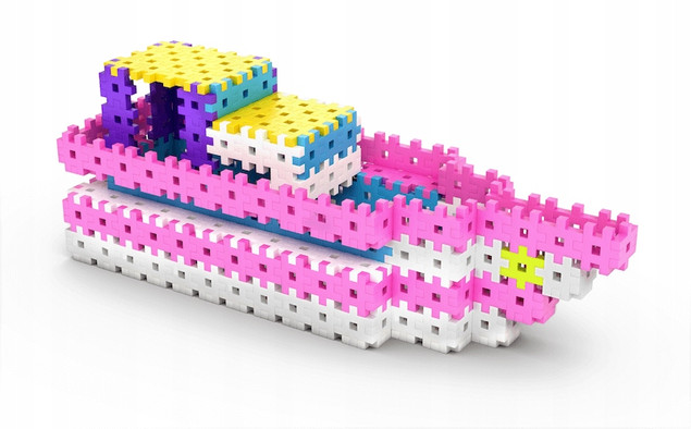 Klocki Konstrukcyjne Wafle Meli Basic Pink Travel Box 250 el. Różowe