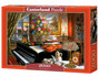 PUZZLE 2000 KWIATY PIANINO SKRZYPCE WIDOK WAZON BUKIET CASTORLAND