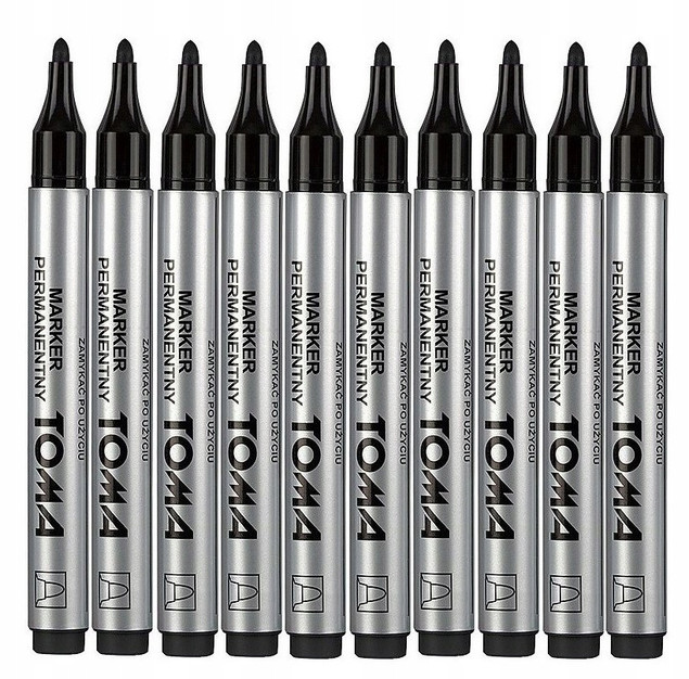 Marker permanentny Toma TO-090 czarny 1,5 mm 10 szt.