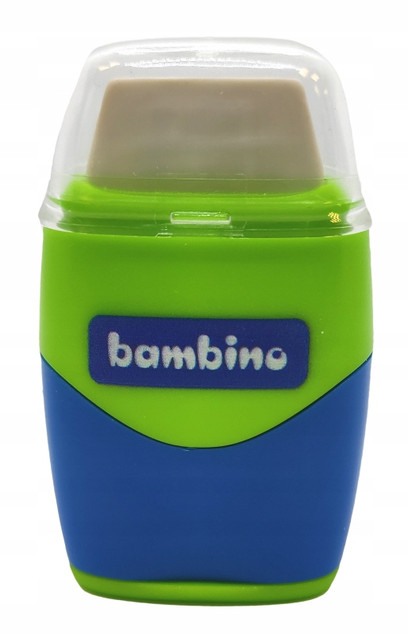 Temperówka podwójna z gumką 2w1 Bambino MINI ZOO 9776