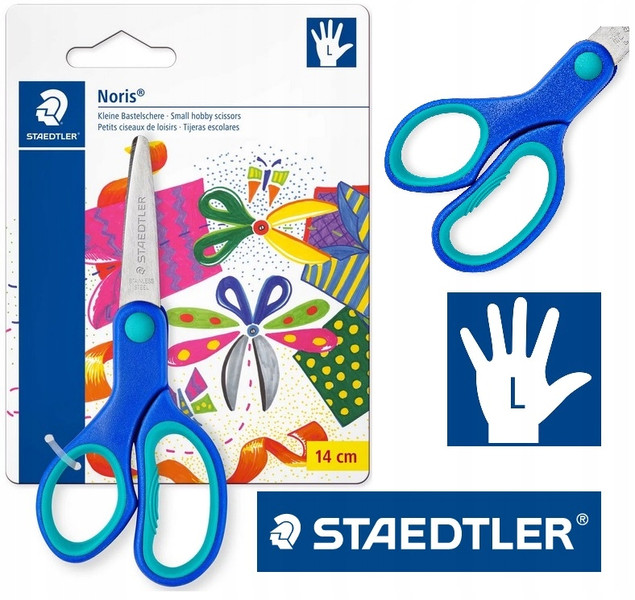 Staedtler Noris Nożyczki Szkolne Leworęczne 14 cm Ergonomiczne