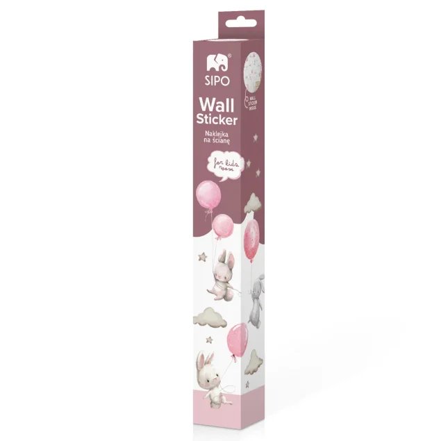 NAKLEJKI NA ŚCIANĘ DO POKOJU DZIECKA NA MEBLE KRÓLICZKI BALONY RÓŻOWE