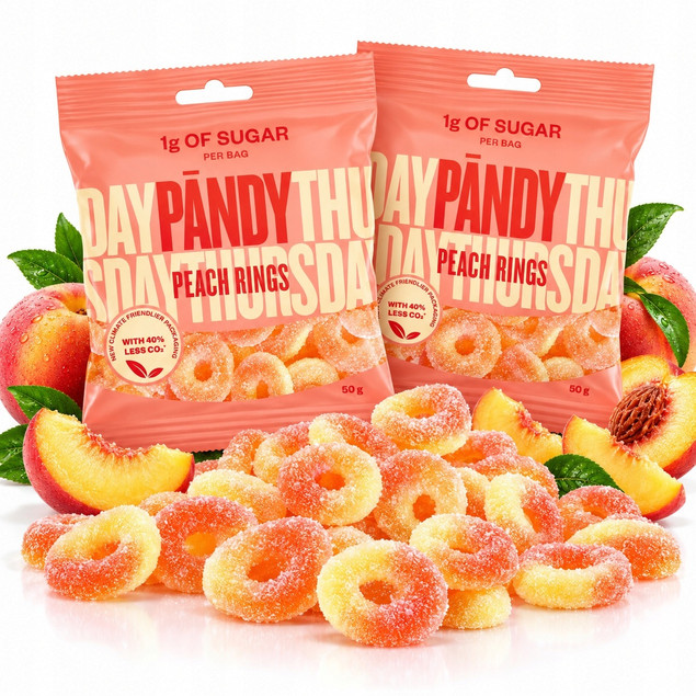 Pandy Żelki Peach Rings 50g x2