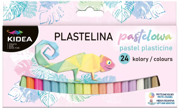 KIDEA PLASTELINA SZKOLNA 24 NEONOWE + 24 PASTELOWE