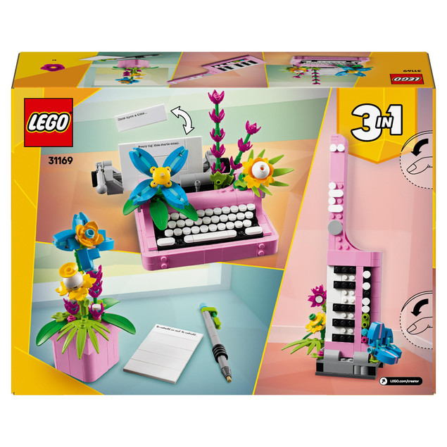 LEGO 31169 Creator 3w1 Maszyna do pisania z kwiatami 8+ (363 klocki)