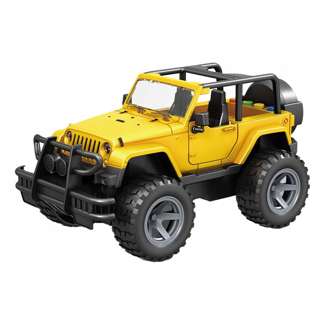 Żółty Samochód Terenowy Jeep Zabawka na Baterie dla Dzieci z Dźwiękiem i Światłami