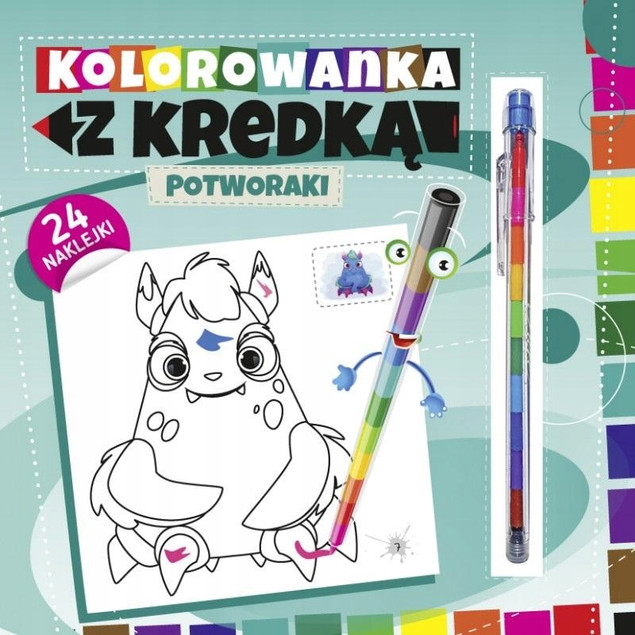 Kolorowanka Potworki z Kredką i Naklejkami 3+ Wydawnictwo Pryzmat