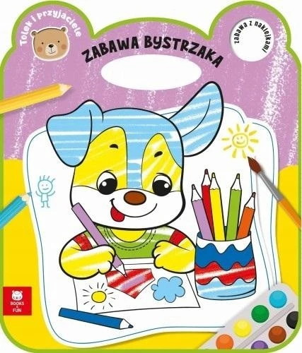 Zabawa bystrzaka Piesek – kolorowanka z naklejkami Books And Fun