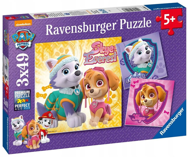 Puzzle Ravensburger 147 elementów Puzzle Psi Patrol 3x49 el.