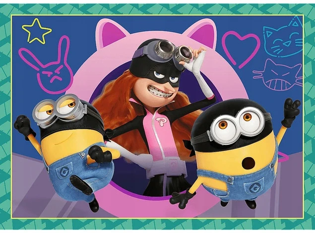 Puzzle 4w1 Minionki Zwariowane Minionki Trefl