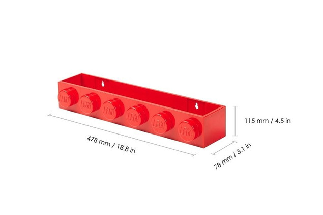 Półka Naścienna LEGO Kloczek 6 Czerwona 41121730